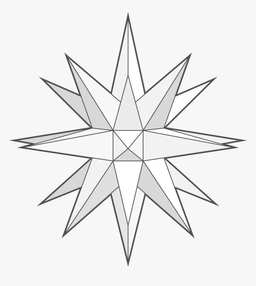 Moravian Star Black And White, HD Png Download