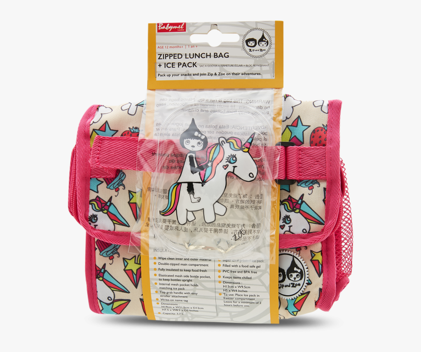 Unicorn Zipper Lunch Bag & Ice Pack - Halter, HD Png Download