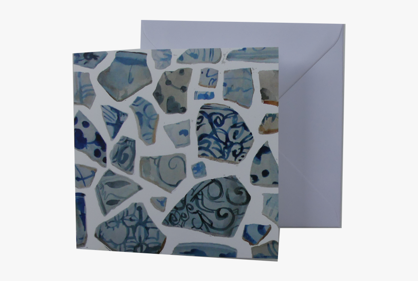 Greeting Card And Envelope Blue And White Ceramic Karen - Motif, HD Png Download