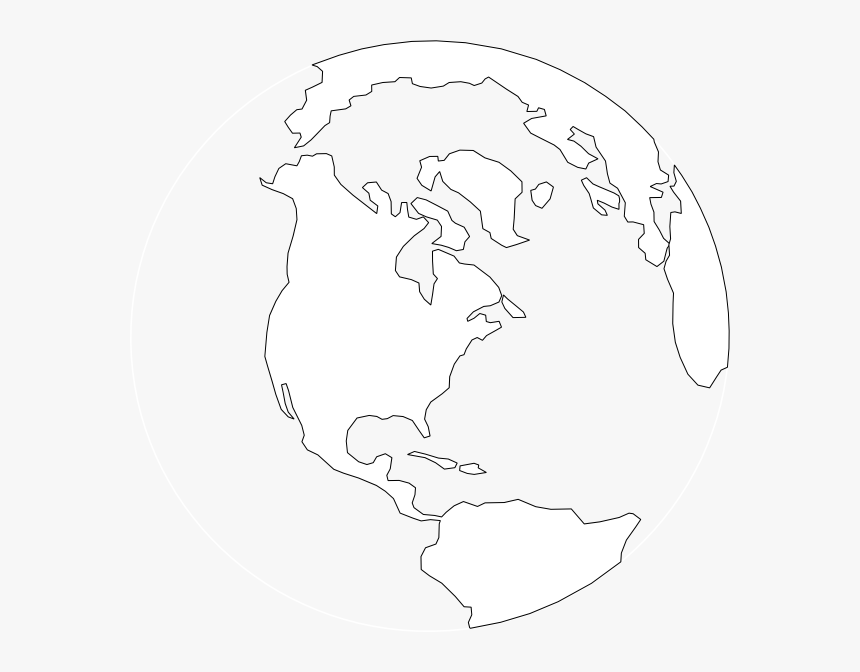 Transparent Globe On Stand Clipart Black And White - Esfera De La Tierra, HD Png Download