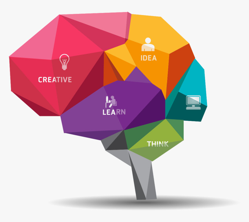 Graphic Angle Polygon Diagram Brain Design - Creative Brain, HD Png Download