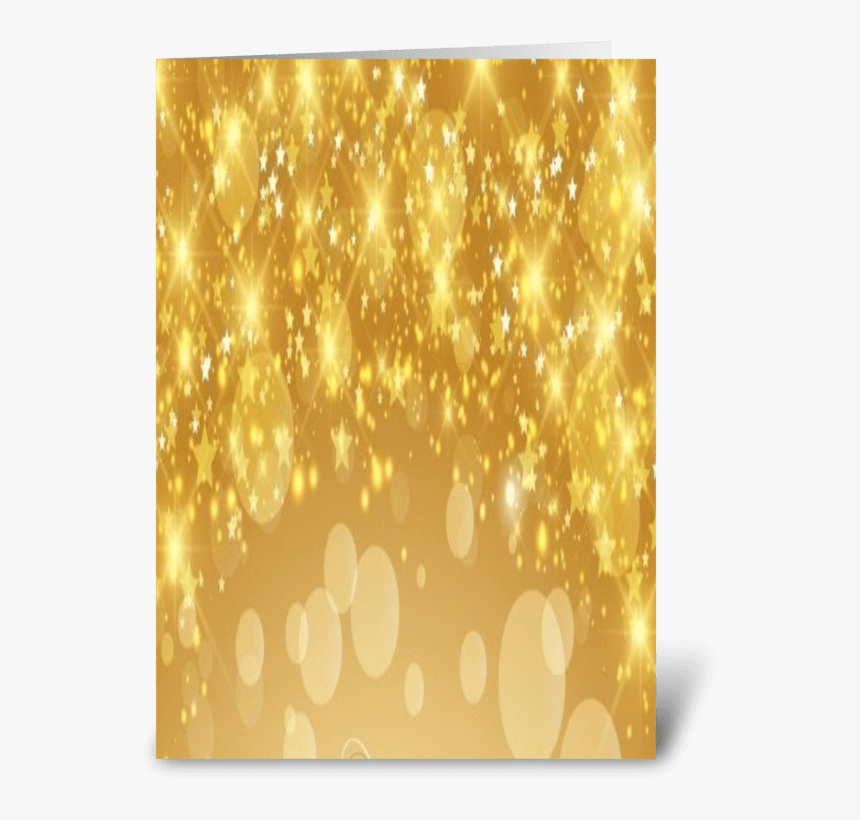 Golden Stars Greeting Card - Christmas Lights, HD Png Download