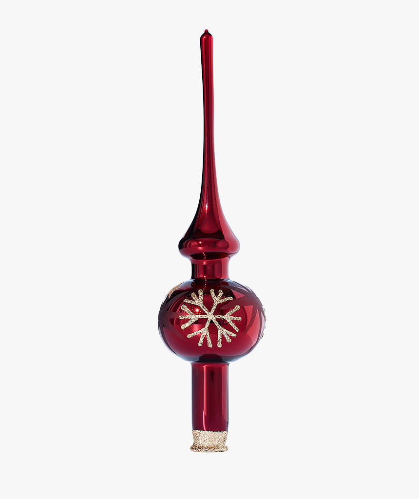 Tree-topper Red With Golden Stars And Flakes - Body Jewelry, HD Png Download