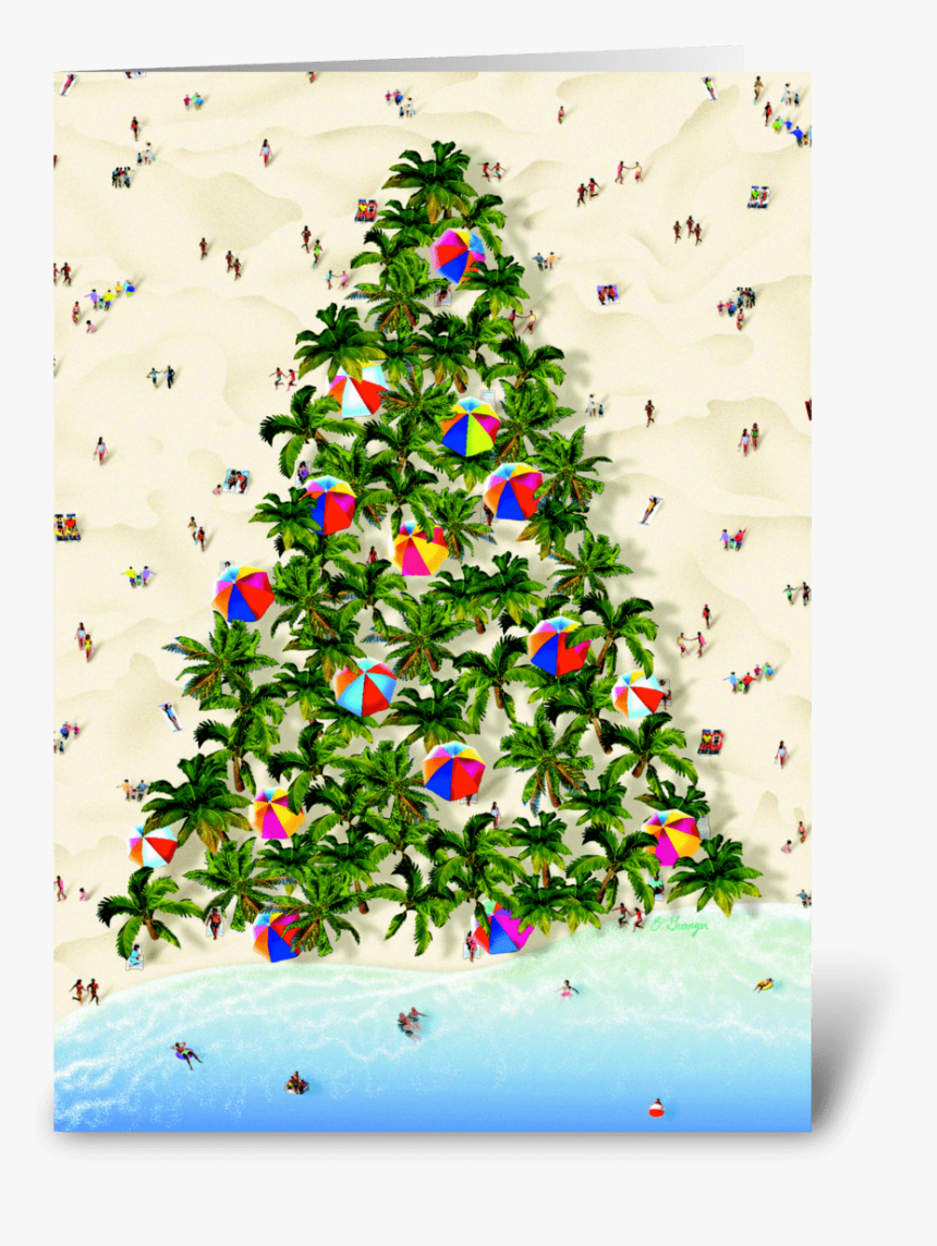 Tropical Tree Greeting Card - Christmas Tree, HD Png Download