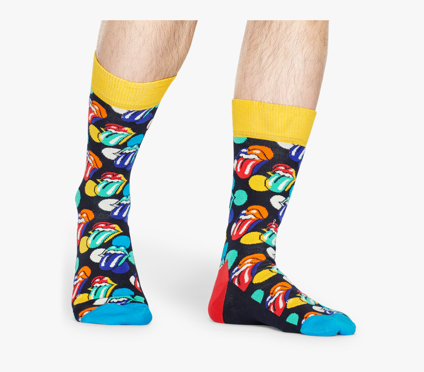 Happy Socks Rolling Stones Big Licks Socks - Happy Socks Rolling Stones Big Licks - Navy - M/l, HD Png Download