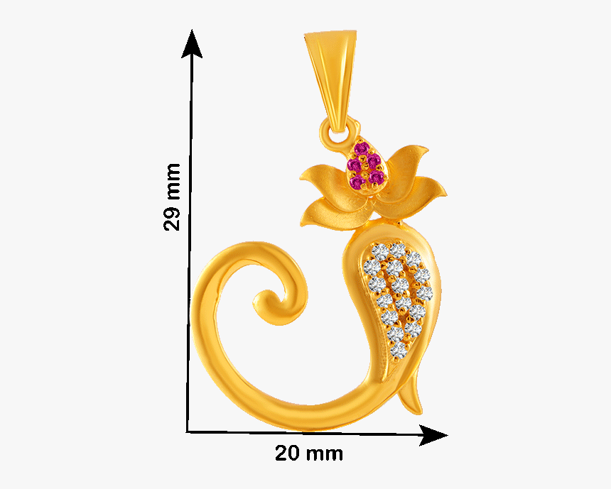 22kt Yellow Gold, American Diamond And Pearl Pendant - Pendant, HD Png Download