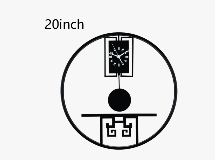 Creative Handmade Metal Neoclassical Big Round Clock - Clock, HD Png Download