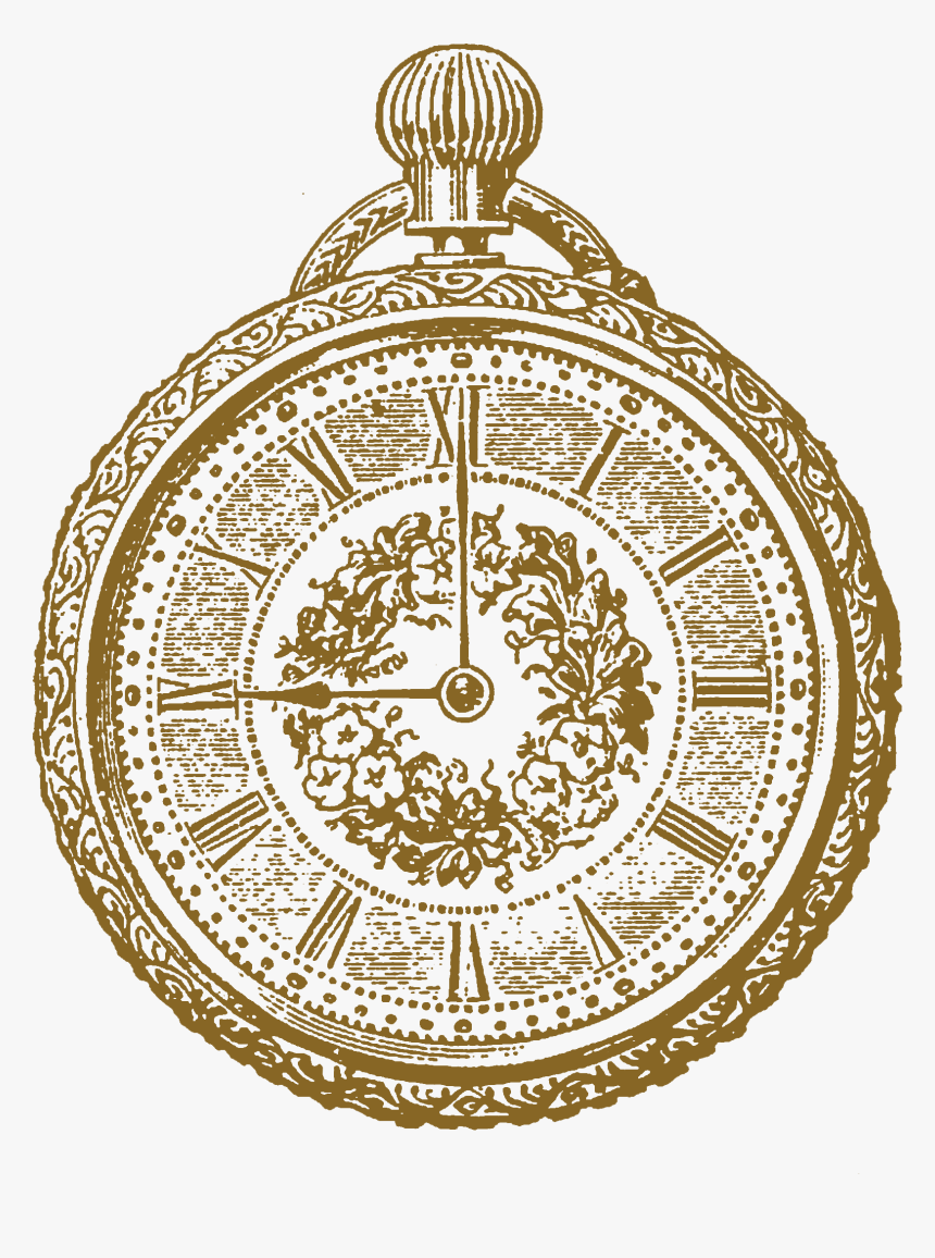 Old Ornate Clock Sepia Tone - Portable Network Graphics, HD Png Download
