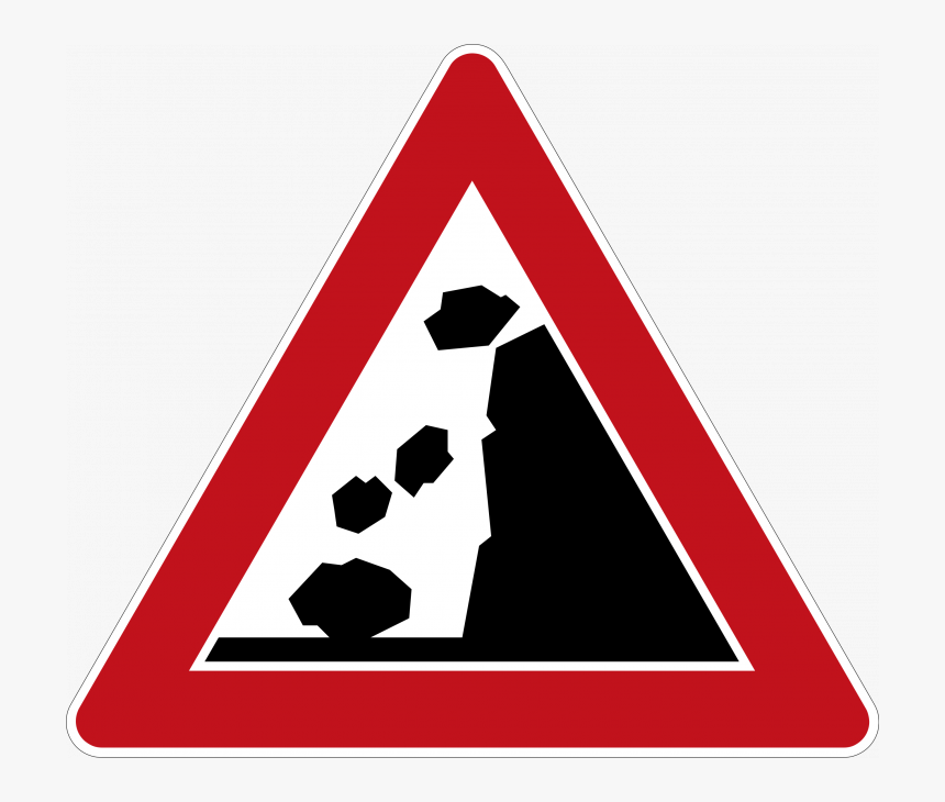 Possible Rockfall In Road - Panneau Chute De Pierre, HD Png Download