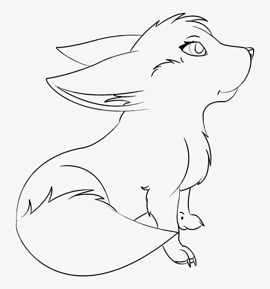 Transparent Fennec Fox Clipart - Line Art, HD Png Download