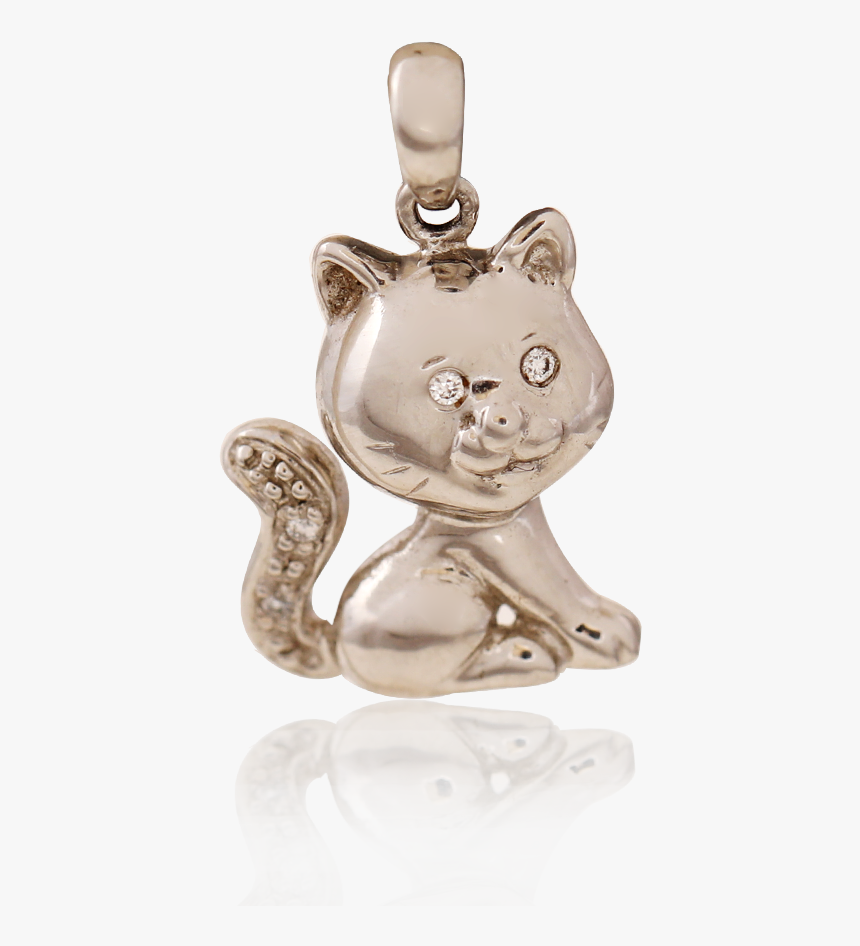 Cute Platinum Kitten Pendant - Locket, HD Png Download