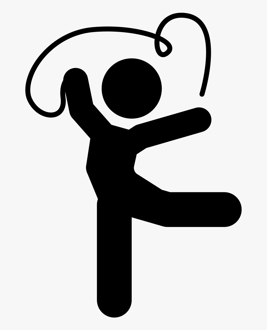 Artistic Gymnast Posture With Ribbon - Artistic Gymnastic Icon, HD Png Download