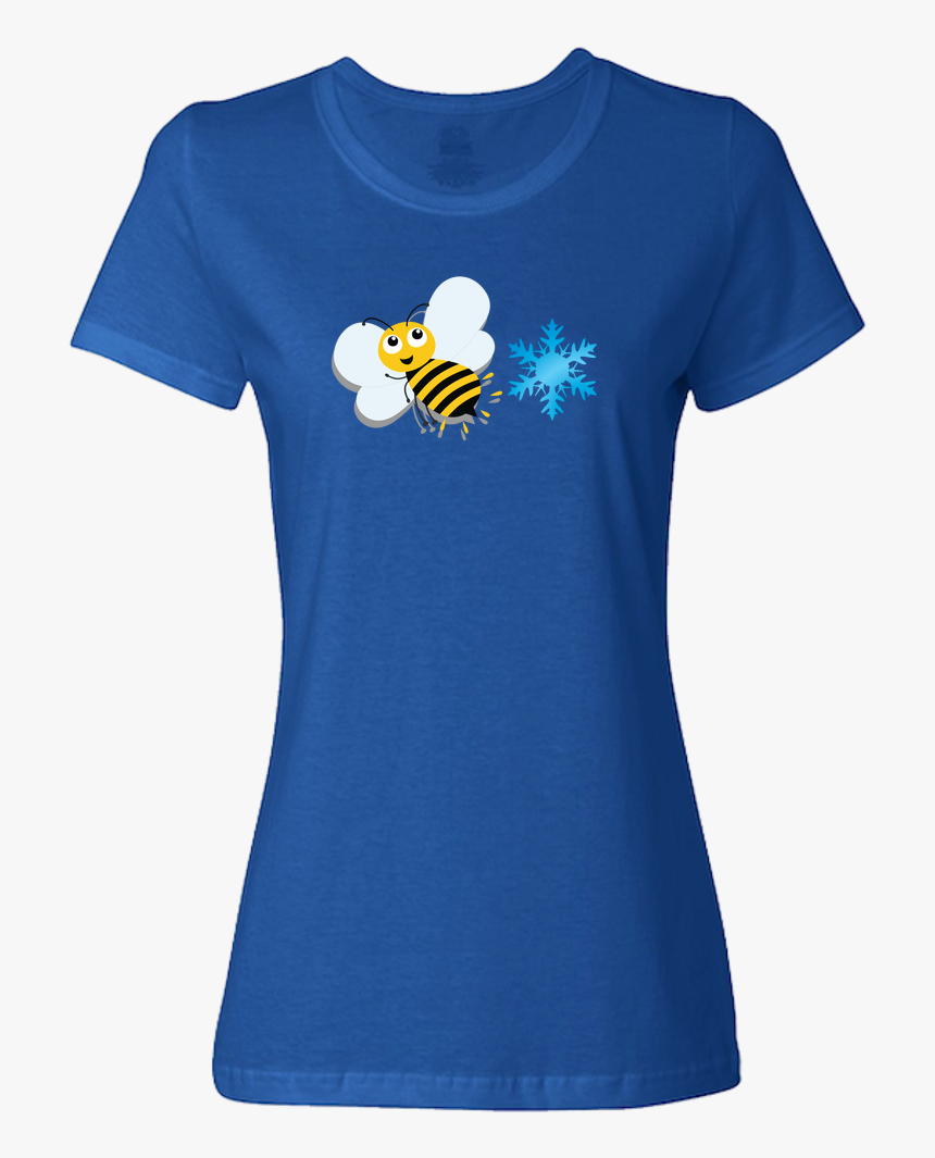 Bee Chill Blue Ladies Short Sleeve T Shirt With A Bee, HD Png Download