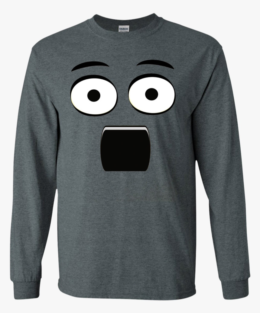 Emoji T-shirt With A Surprised Face And Open Mouth - One Line T Shirt, HD Png Download