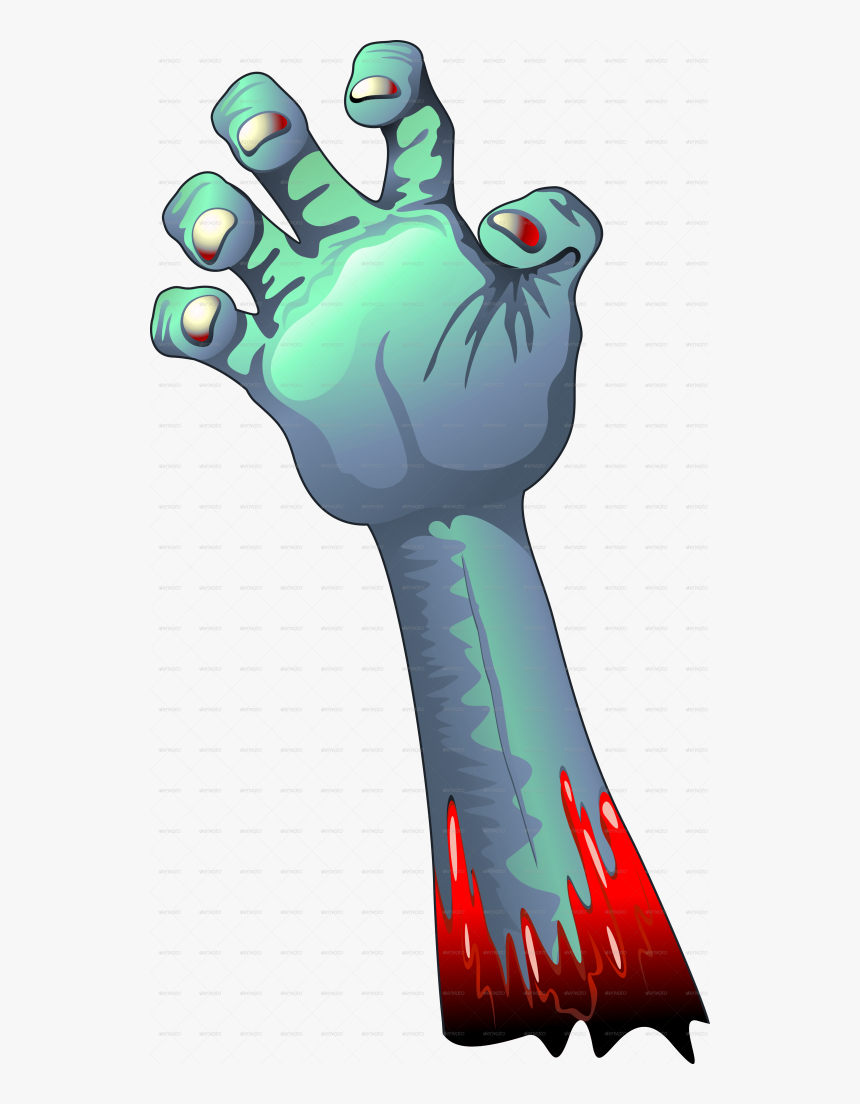 Zombie Arm Png - Cartoon Zombie Hand Transparent, Png Download