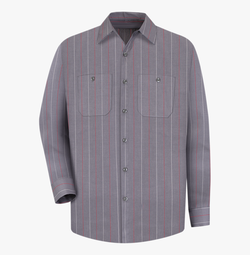 Men S Long Sleeve Industrial Stripe Work Shirt - Button, HD Png Download