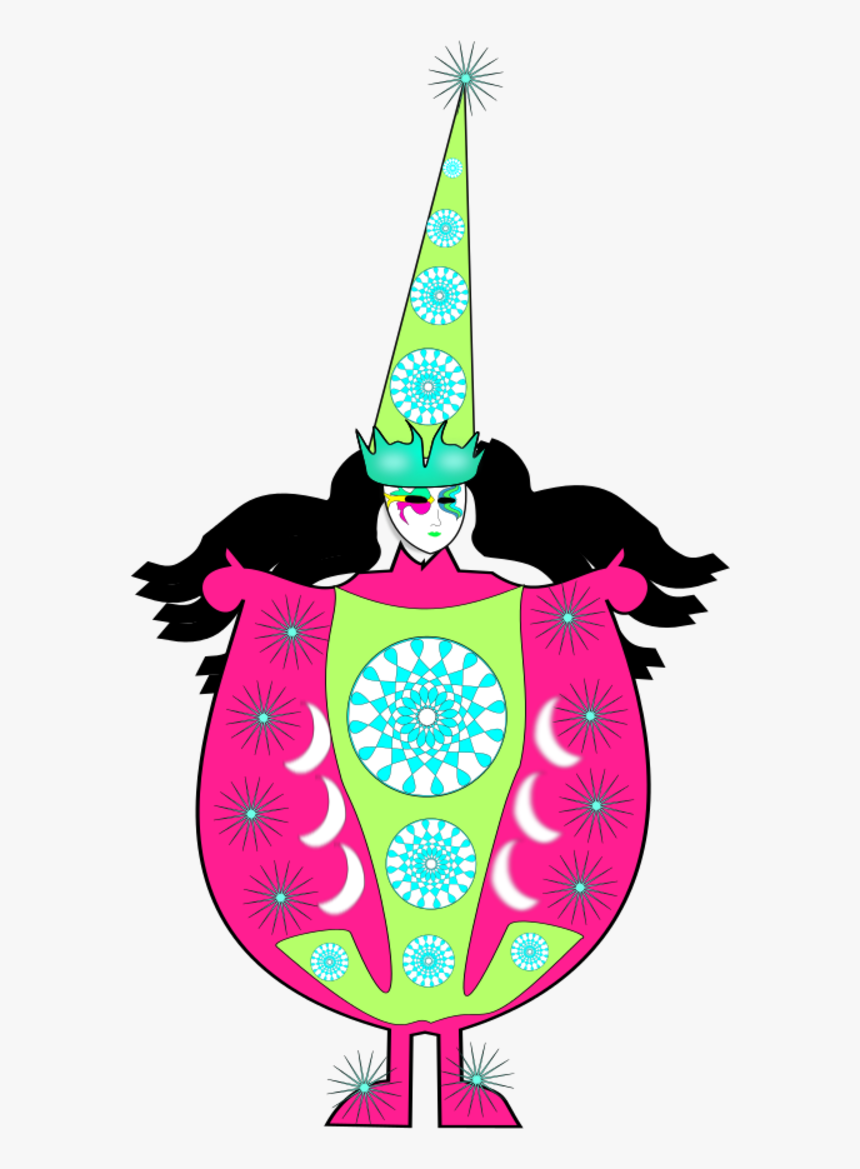Clown Wearing Large Dress And Long Hat - Clown, HD Png Download