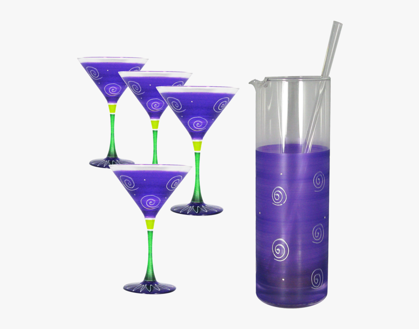 Peruvian Splendor Purple Martini Bundle - Martini Glass, HD Png Download