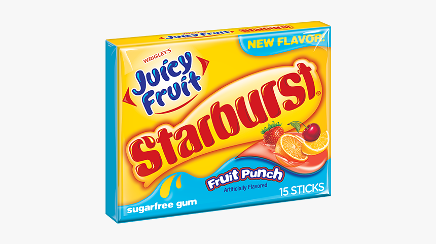 Starburst Fruit Punch Slim Pack - Juicy Fruit New Gum, HD Png Download