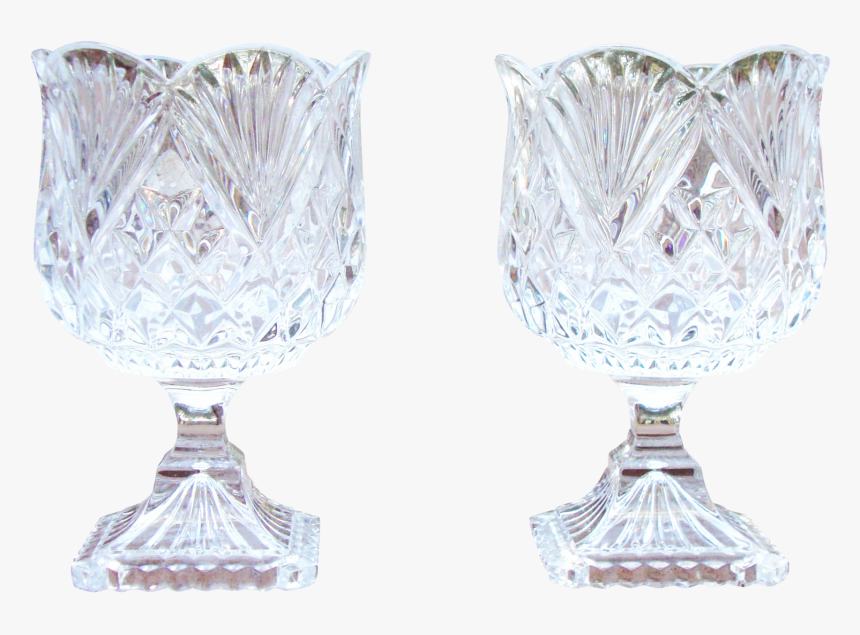 [sold] Crystal Glass Goblet Candle Holders - Wine Glass, HD Png Download