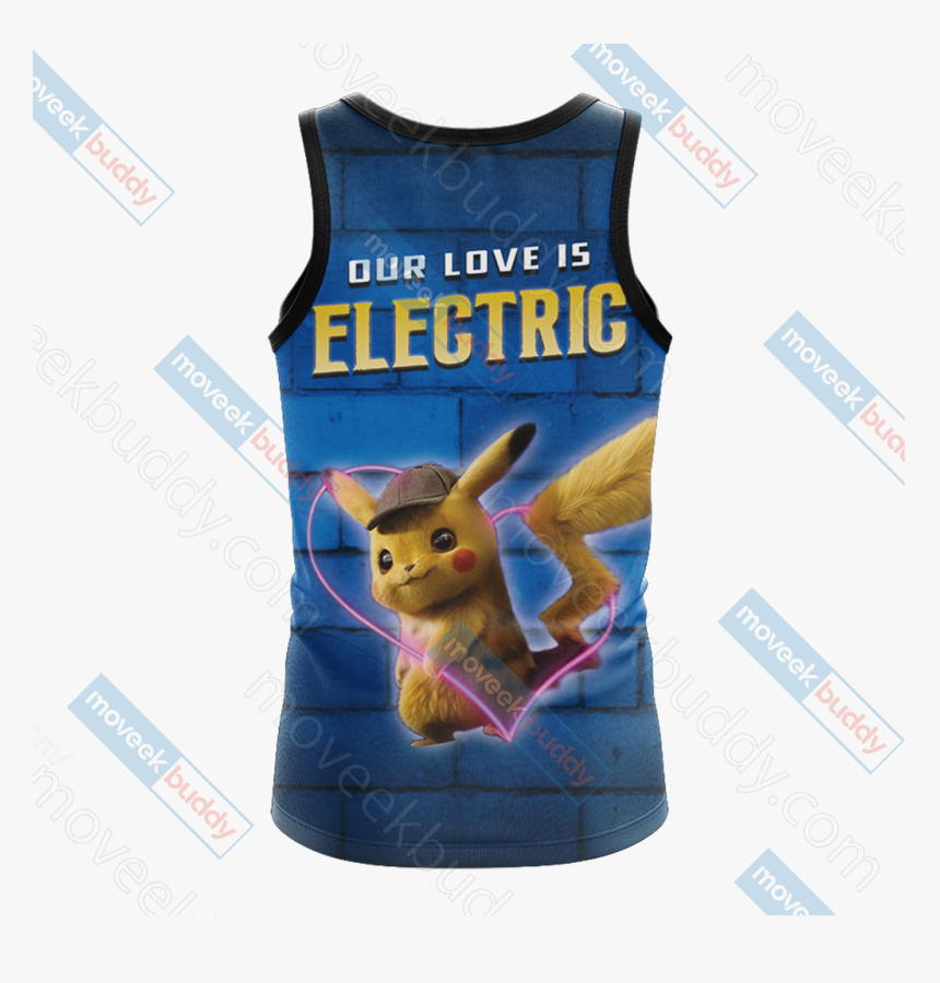 Our Love Is Electric Detective Pikachu New Unisex 3d - Active Tank, HD Png Download