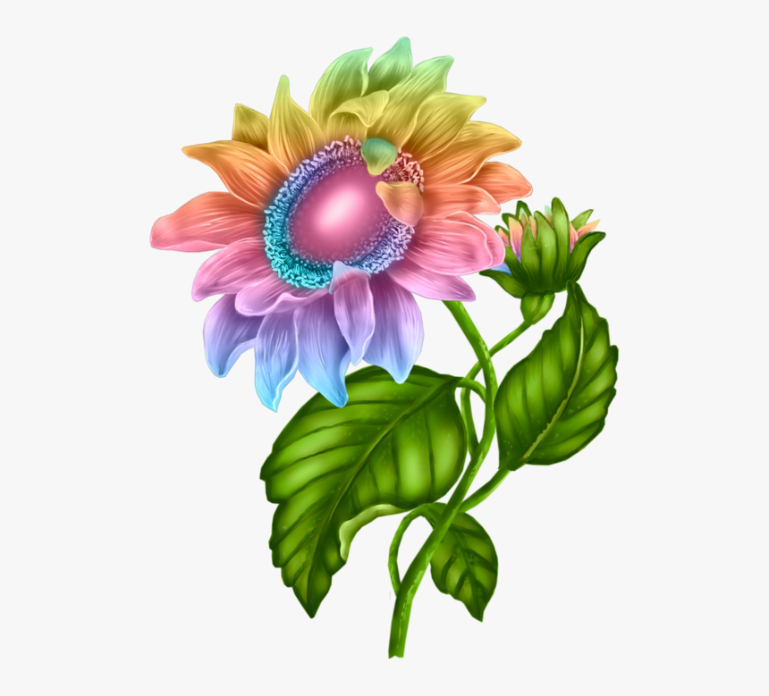 0 194d54 56f9a182 Orig Vintage Diy, Vector Design, - Colored Sunflowers Clipart, HD Png Download