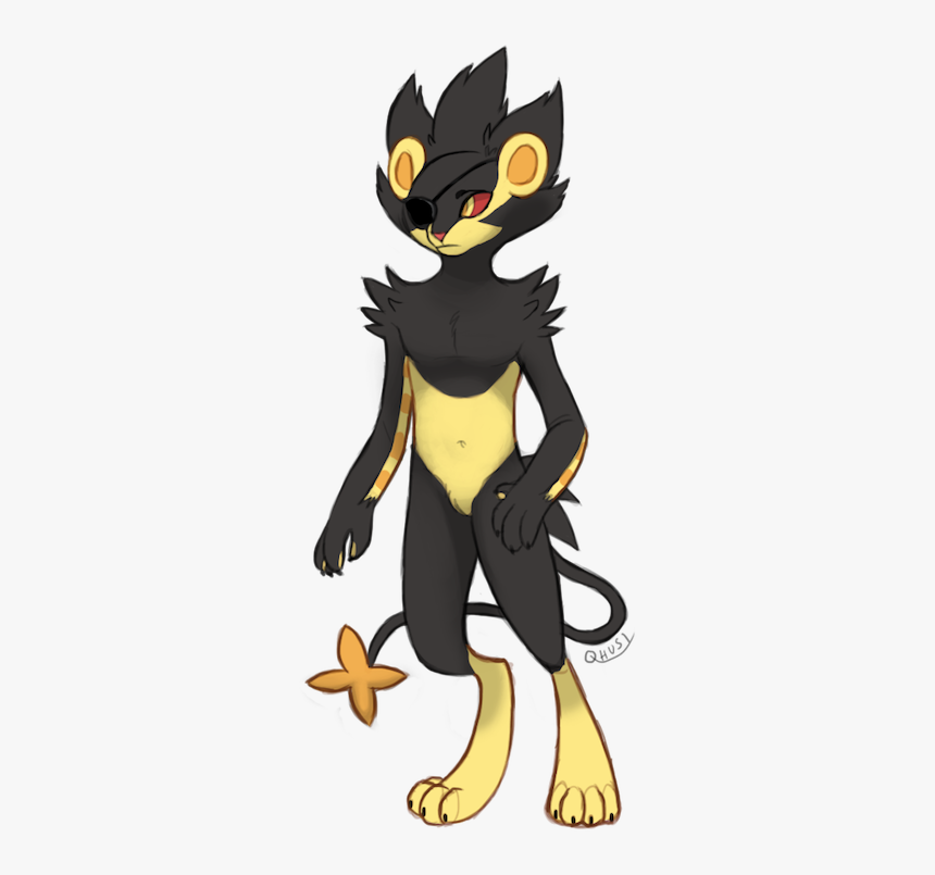 Shiny Luxray By Qhusi - Cartoon, HD Png Download