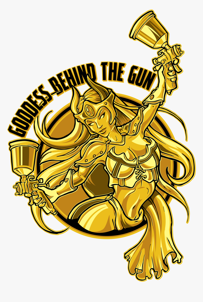 Image Of Goddess Behind The Gun Slap Set - Illustration, HD Png Download