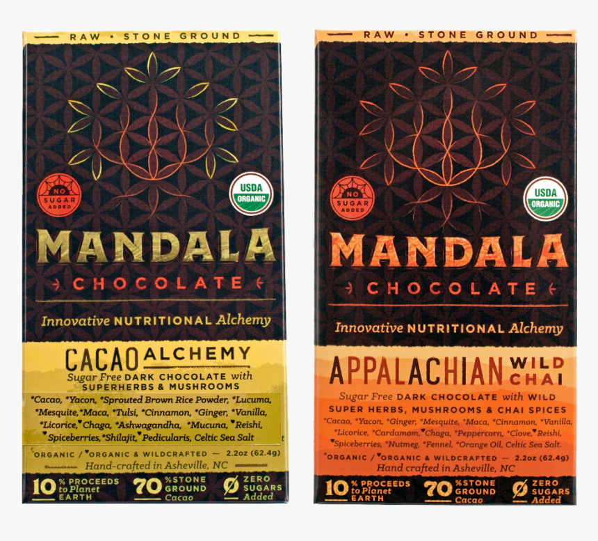2 Bar Variety Pack Mandala Chocolates Cacao Alchemy - Chocolate Bar, HD Png Download