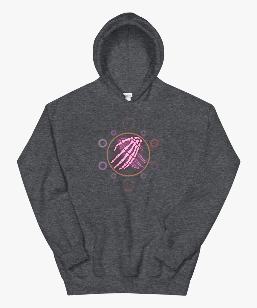 Dark Heather Grey Hoodie With Large Skeleton Hands - She Belongs To The Streets Meme, HD Png Download