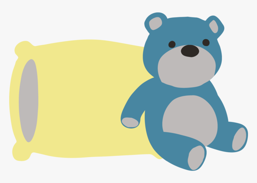 Teddy Bear With Pillow - Teddy Bear And Pillow Cartoon, HD Png Download