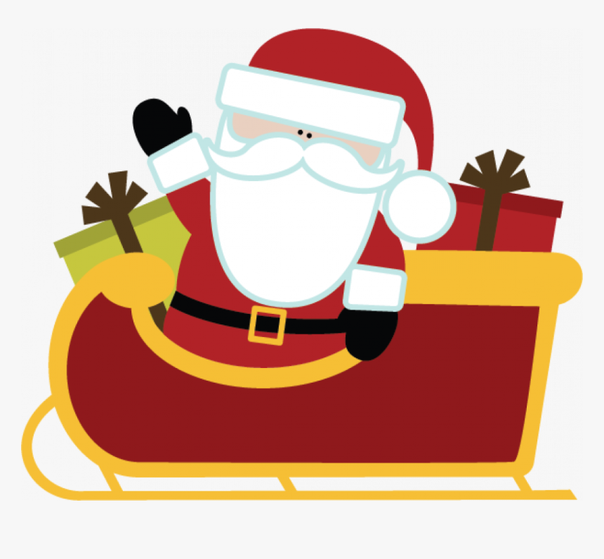 Santa Sleigh - Santa In A Sleigh Clipart, HD Png Download