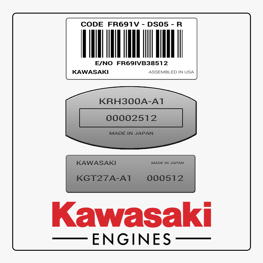 Examples Of What Kawasaki Model Tags Usually Look Like - Kawasaki, HD Png Download