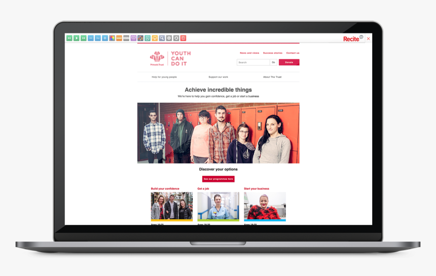 Princes Trust Website On A Computer Screen - Software, HD Png Download