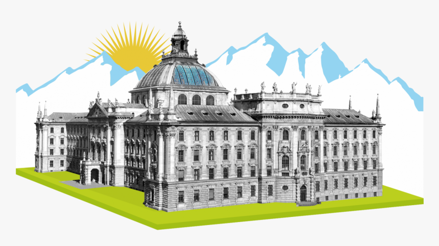 Munich Palace Of Justice With Mountains In The Background - Justizpalast, HD Png Download