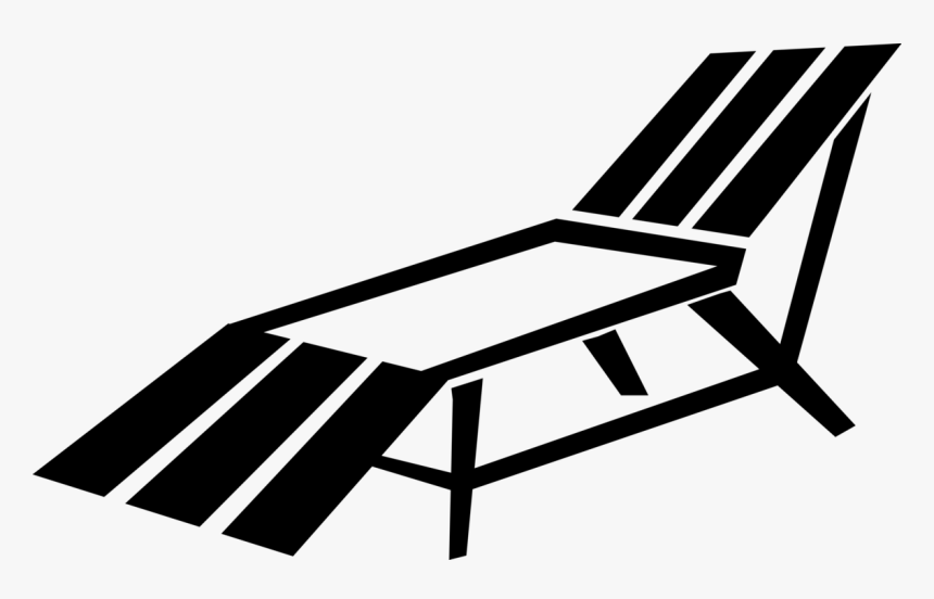 Vector Illustration Of Patio Or Deck Beach Lounge Chair - Chair, HD Png Download
