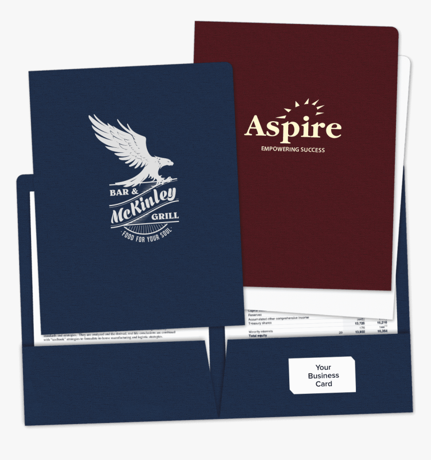 Picture Of Foil Stamped Pocket Folders - Branded Folders, HD Png Download