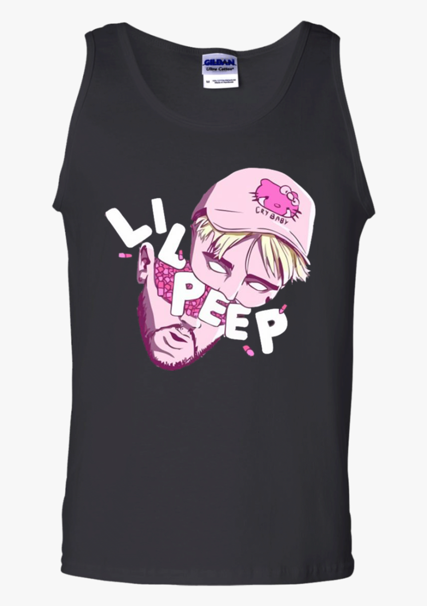 Lil Peep Tank Top Cry Baby Kitty Cut Head - Cartoon, HD Png Download