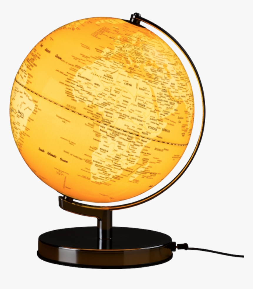 Yellow Illuminated World Globe Light - Wild And Wolf Globe, HD Png Download
