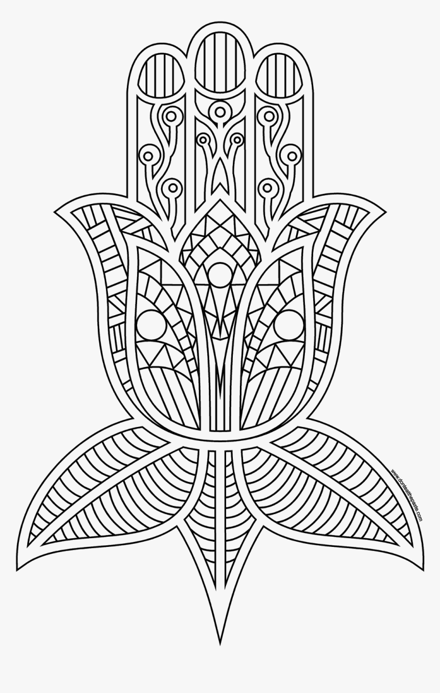 Hamsa Coloring Page, HD Png Download