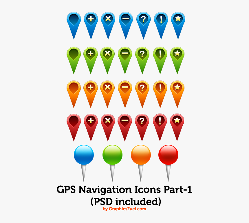 Gps Navigation Icons Part-1 - Map Icons, HD Png Download