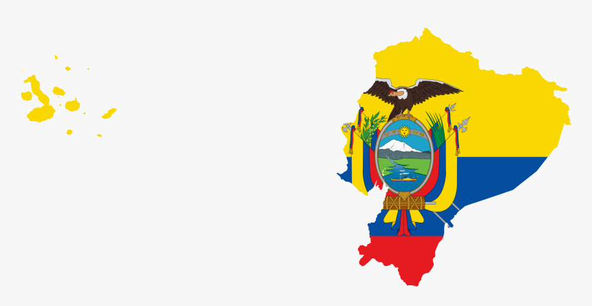 Flag Map Of Ecuador With Galapagos Islands, HD Png Download