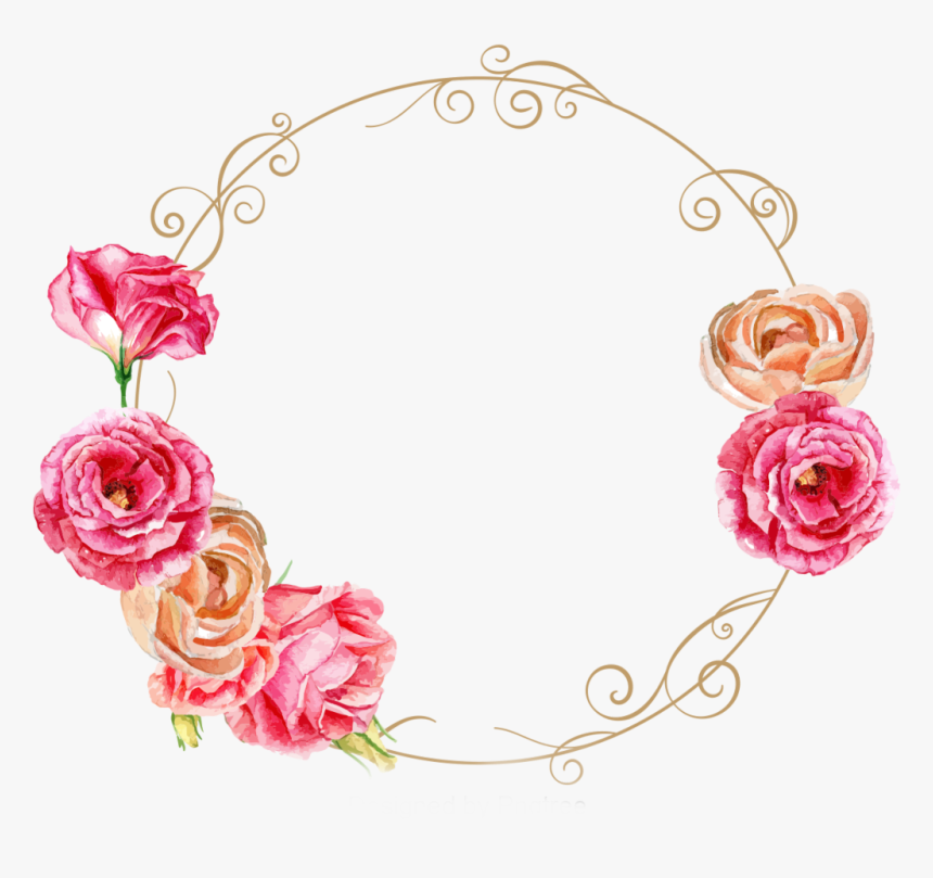#ftestickers #watercolor #flowers #roses #frame #borders - Portable Network Graphics, HD Png Download
