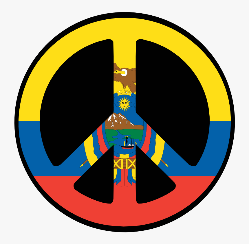 Ecuador Peace Symbol Flag 4 Scallywag Peacesymbol - Ecuador Symbols, HD Png Download