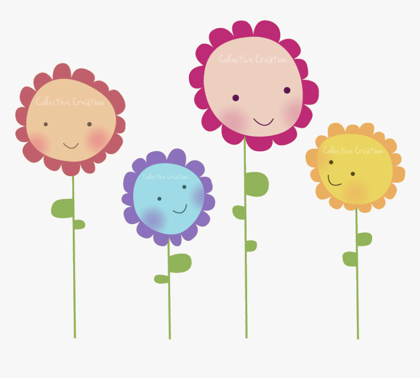 Happy Flowers Personalized School Tote Bag // Custom, - Transparent Cute Floral Png, Png Download