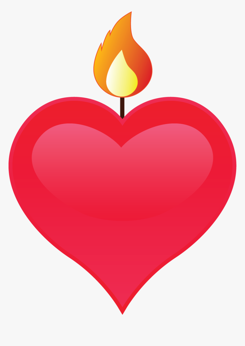 Transparent Corazon Clipart - Candle With Heart Clipart, HD Png Download
