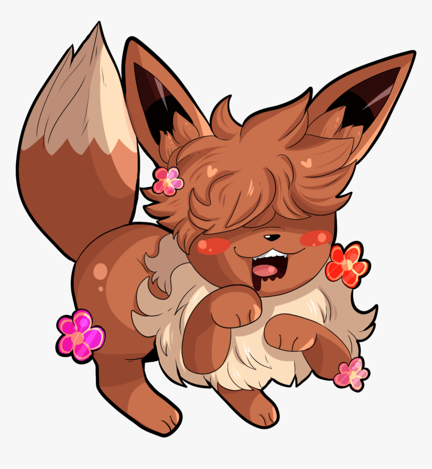 Shaggy Haired Eevee - Cartoon, HD Png Download