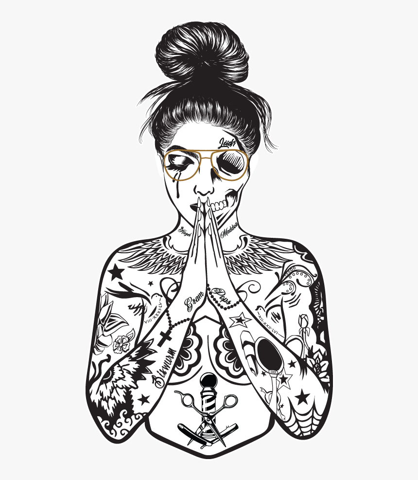 Rebelbarbershop Shirt Girlblack - Illustration, HD Png Download