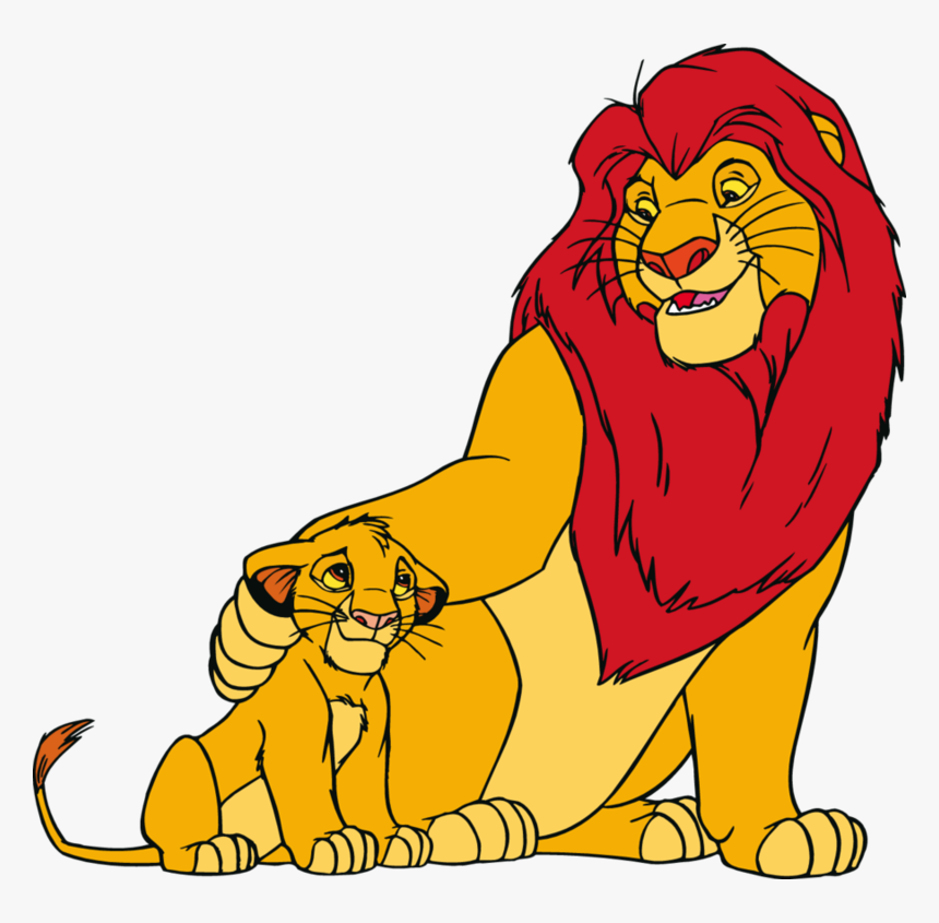 Mufasa Png Transparent - Lion And Cub Clipart, Png Download