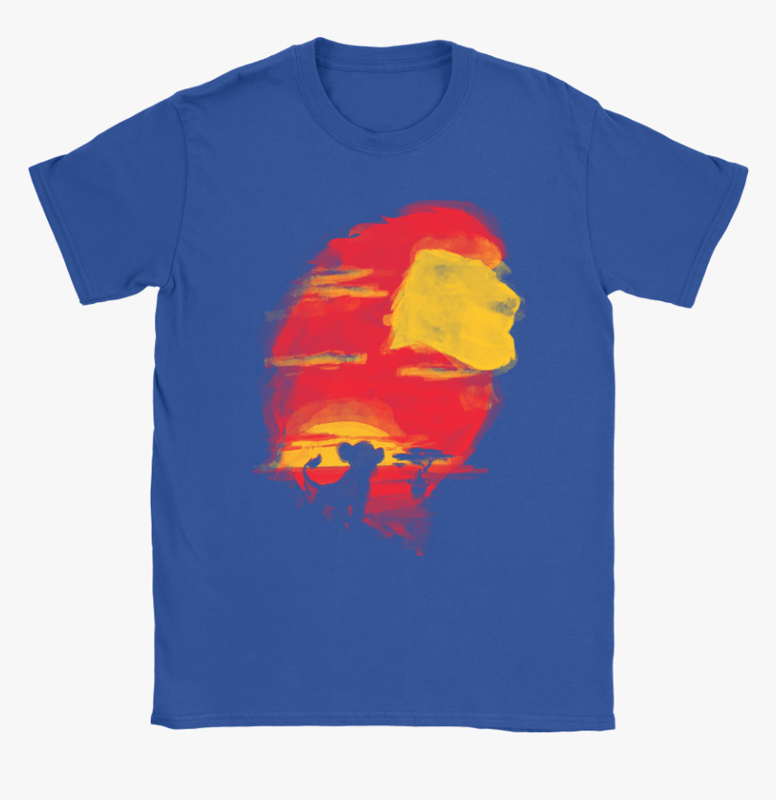 Lion King Setting Sun Mufasa King Of The Pride Lands - Mickey Mouse Cool T Shirt, HD Png Download